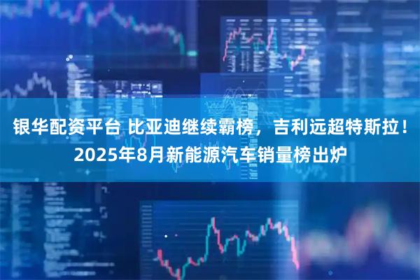 银华配资平台 比亚迪继续霸榜，吉利远超特斯拉！2025年8月新能源汽车销量榜出炉